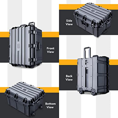 Lykus HC-7240 Hard Case with Wheels and Foam, Inner Size 25.7*19.49*14.96in - size: HC-7240