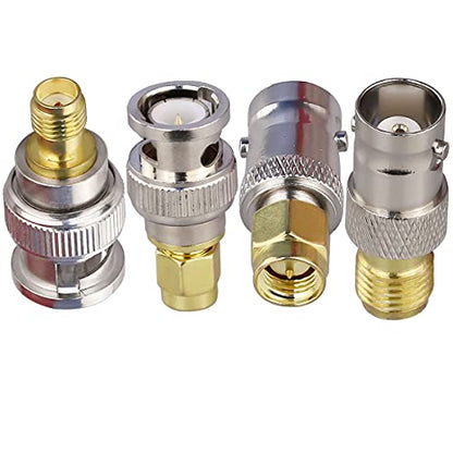 TUOLNK 4PCS SMA to BNC Antenna Coax Adapter Connector, SMA Male Female to BNC Male Female Coaxial Adapters for SDR, HAM Radio, Scanner, Walkie Talkie