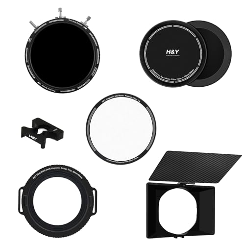 H&Y RevoRing Mark II 82-95mm Filmmaker Advance Kit VND CPL Matte Box | 82-95mm Filmmaker Advance Kit - Variable ND3-1000 & CPL, 1/4 Black Mist, Magnetic Matte Box, Converter, Bridge Ring & Cap - color: Advance Filmmaker's Kit, size: 82-95mm