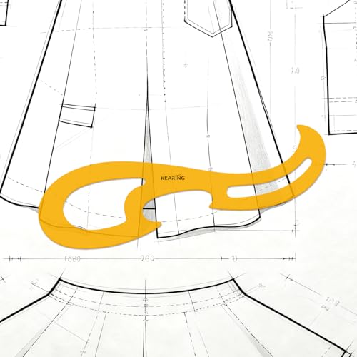 KEARING 42cm Large French Curve Ruler - Flexible Orange Sewing Template - style: 1312