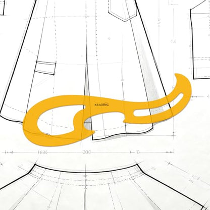 KEARING 42cm Large French Curve Ruler - Flexible Orange Sewing Template - style: 1312