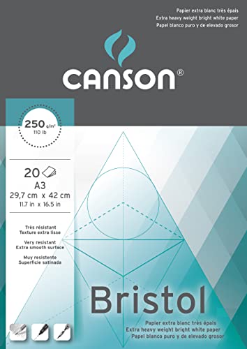 CANSON Illustration Bristol A3 250gsm 20 Sheets Bristol Pad - size: A3 - 29.7x42cm