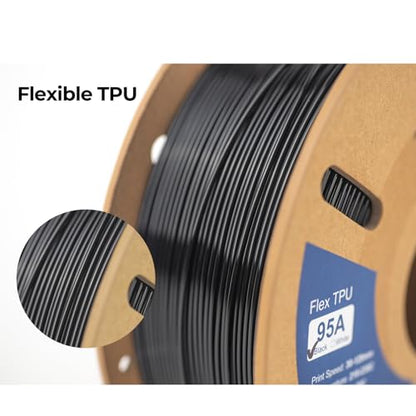 Siraya Tech Flex TPU 95A 3D Printer Filament, ISO 10993 Tested, Black, 1kg - color: Tpu 95a Black