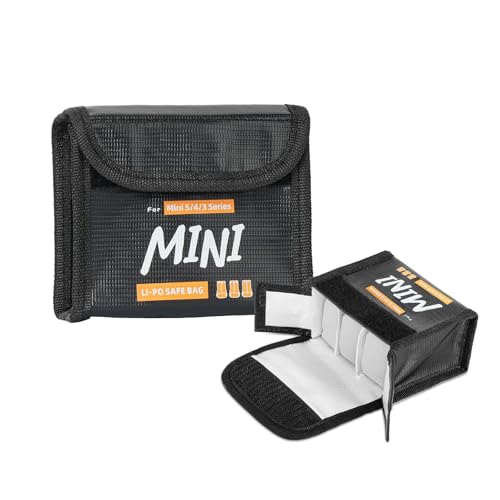 Lipo Battery Storage Bag Fireproof Explosionproof Bags for DJI Mini 3 Pro/Mini 4 Pro/Mini 5 Pro/Lito Safe Lithium Battery Bag for Drone Batteries(3 Pack)