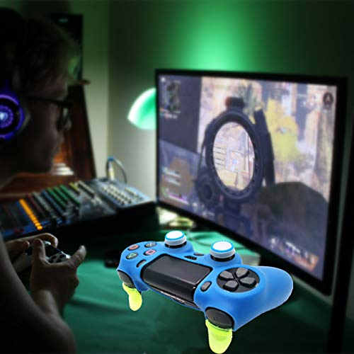 Ps4 Controller Skin Silicone Case Grip Glow in Dark Protective Cover for PS4/slim/Pro Dualshock 4 Controller(Glow Royal Blue) - color: Glow Royal Blue