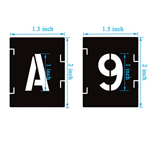 Craft Stencil Kit: 1 Inch Symbols, 42 Pcs Alphabet Stencil, Interlocking Reusable Plastic Stencil - size: 1 inch