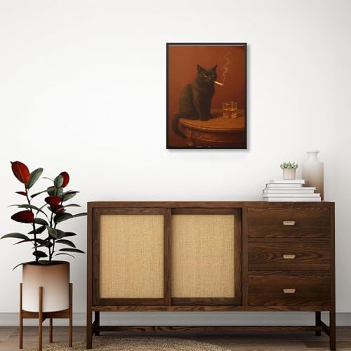 Black Cat Diamond Art Kits for Adults, Round Diamond Painting 12x16 Inch - color: DD110