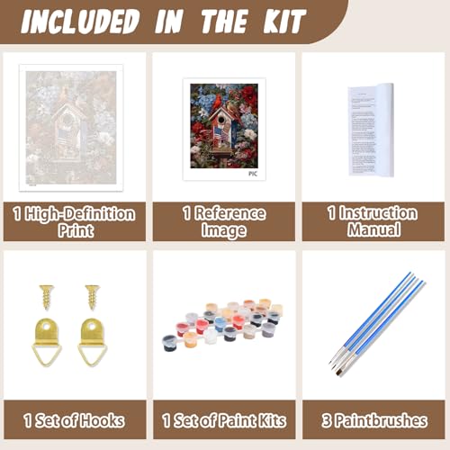 XTCIXAL Paint by Numbers Kit for Adults, Cardinal, 16X20 Inch - color: 14-Cardinal