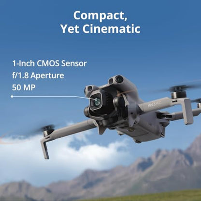 DJI Mini 5 Pro Drone Fly More Combo with RC 2 Controller (With Screen) Folding Drone with 4K Video, 36 Mins Flight Time, 3 Batteries Bundle with 128GB Memory Card, CPS 2 Year Warranty + Pilot Kit