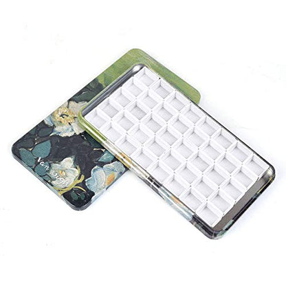 qianshan 40Pcs Empty Half Pans Watercolor Tin Palette with Magnetic Stripe - color: Wild Rose