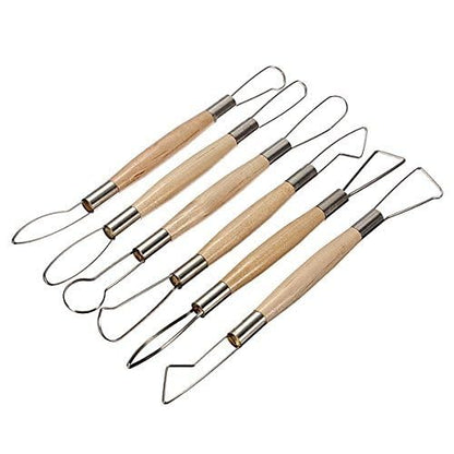 COMIART 6pcs Wax Sculpting Tools Polymer Clay Soap Carvers Modelling Carving Sculpting Tool Pottery Craft Tools Set