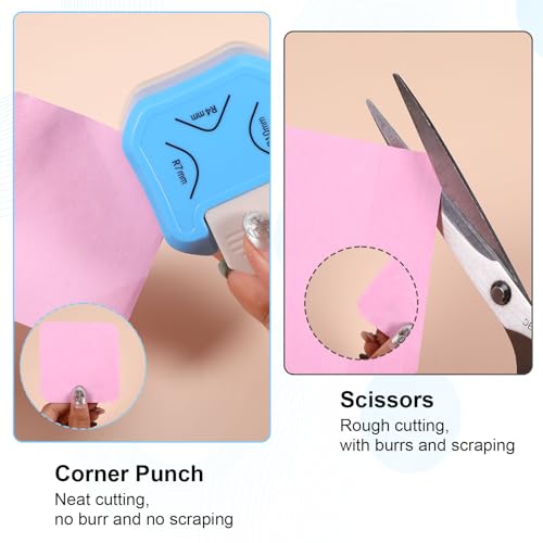 3 Pcs Paper Corner Rounder Punch 3 Hole Punch Paper Cutter 3 in 1