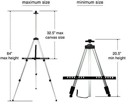 VViViD Aluminum Adjustable Light-Weight Portable Display Easel w/Black Nylon Carrying Case (66") - size: 66"