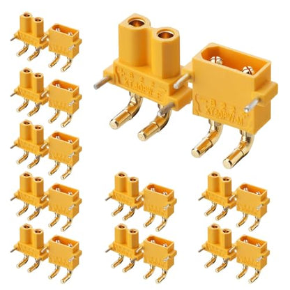 ELFCULB 10 Pairs Amass XT30PW Male and Female Connectors for FPV Drones - color: 10 Pairs XT30PW