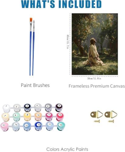 YOLENIX Jesus Paint by Numbers Kit for Adults Beginner (Without Frame) - color: YH05695