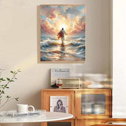 Jesus Paint by Numbers Kit for Adults Framed Canvas 12X16 in, Frameworkless - color: YH02562