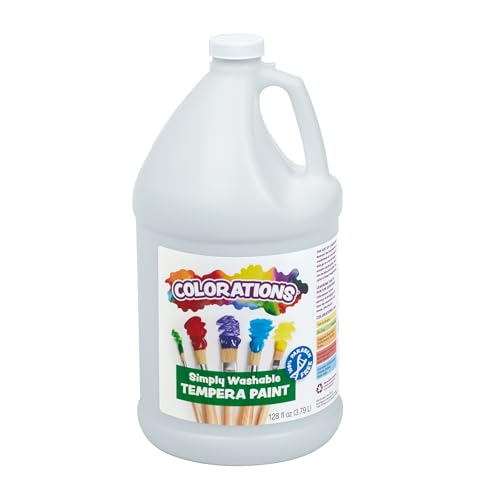 Colorations Paraben-Free Washable, Vibrant White Tempera Paint, 1 Gallon - color: White