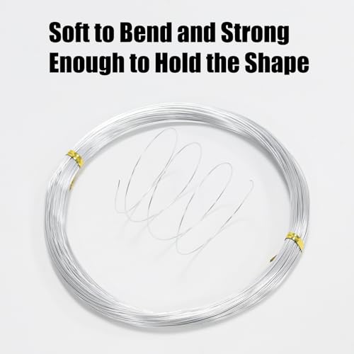 22 Gauge Aluminum Craft Wire, 164FT 0.6mm Silver Bendable Wire - size: 22, style: Silver