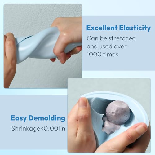 OFFNOVA Silicone Mold Making Kit 70oz Rubber 15A, 1:1 Mixing Ratio Fast Curing for Resin, Casting, Candle, Soap, DIY Crafts, Light Blue - size: 70 Oz