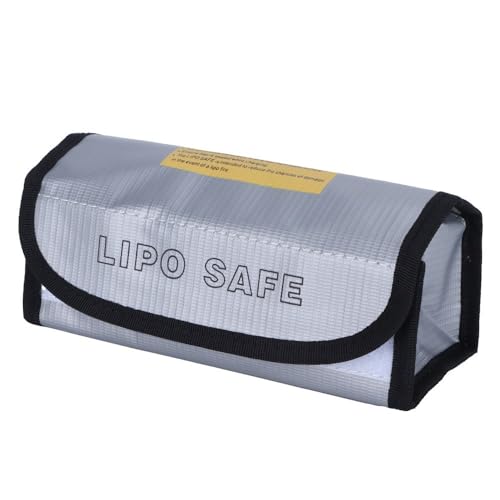 7.28x2.95x2.36in Fireproof Storage Bag Hook and Loop Fasteners Secure Enclosed Design High Temp Resistance Pouch for LIPO Battery