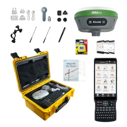RTK GNSS Surveying Equipment Switchable Rover 32G Storage | Handheld Collector + Survey Software | Work as Base Station for Drones | Static & RTK Land Survey | SMA26 Pro(Pole Not Included)
