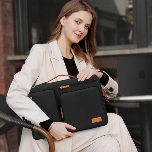 MOSISO 360 Protective Laptop Shoulder Bag, 15-16 inch Computer Bags - color: Black, size: 16 inch
