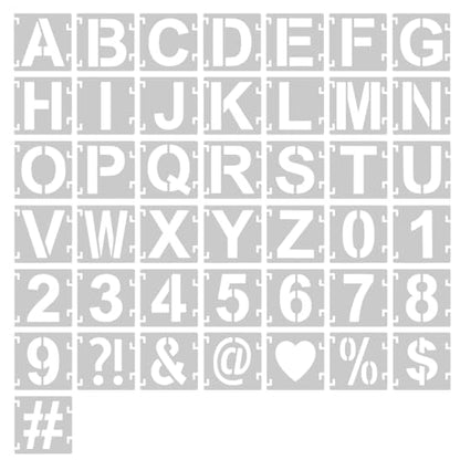 2.5 Inch Letter Stencils,43Pcs Reusable Letter Stencils for Painting - size: 2.5 inch