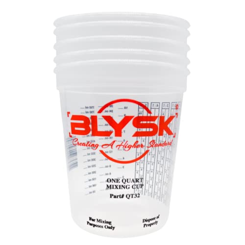 Graduated Plastic Mixing Cups, Paint & Epoxy Mixing (5 Quart) - size: Quart