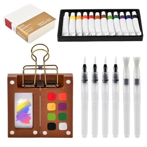 Pocket Artist Watercolor Travel Set, Portable Mini Watercolor Palette Kit