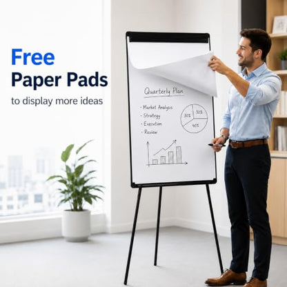 Whiteboard Easel 36" x 24", 2 Pack Magnetic Dry Erase Easel on Tripod Stand - color: Black, size: 24"W x 36"H - 2 Pack