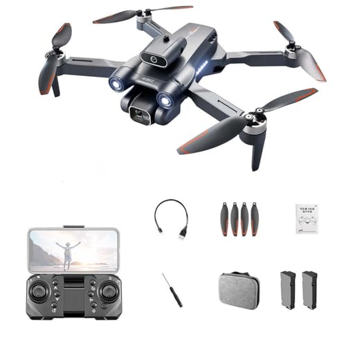 Sonilco S1S Mini Drone with Dual Lens Camera, Brushless Motor, 4-Sided Obstacle Avoidance, LED Light Bar, Altitude Hold, One-Key Return, Wi-Fi FPV, 18min Flight Time, 2 Batteries – Foldable Design (Ages 14+)