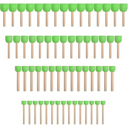 WAFJAMF 60 Pcs Round Sponges Brush Set 4 Sizes DIY Painting Tools Green - color: Green