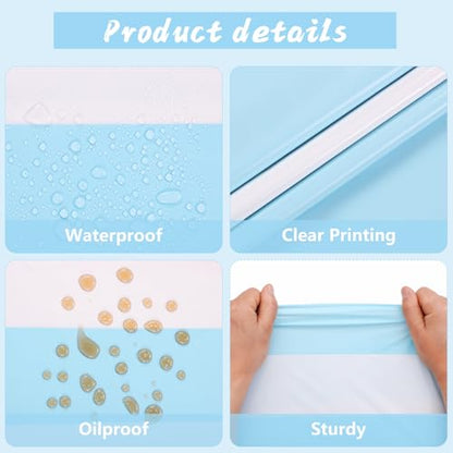 Kesfey Light Blue Striped Tablecloth Horizontal Stripe Table Cover 3 Packs - color: Haze Blue Horizontal Striped