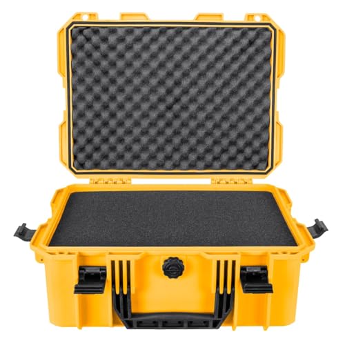 Eylar 18" Intact Series Hard Camera Case, Lightweight and Durable Stacker Design with Foam (Yellow) - color: Yellow