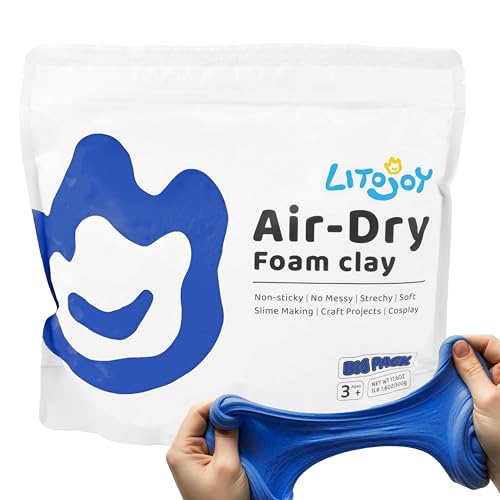 Blue Air Dry Foam Clay 1.1lbs/500g, Soft & Easy to Mold - color: Blue