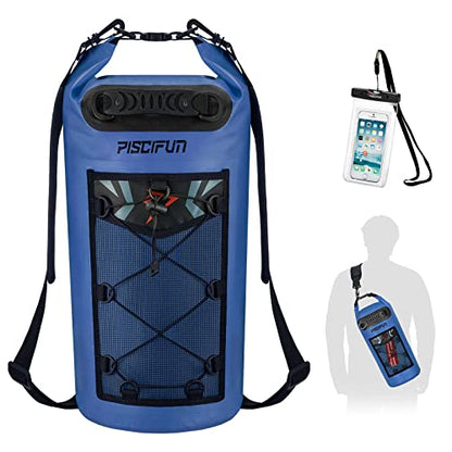 Piscifun Dry Bag, Waterproof Floating Backpack 10L/20L/30L/40L - color: Sapphire Blue, style: 10l