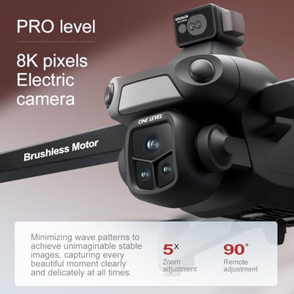 GPS Drone with 8K UHD Camera for Adults, FPV Drone with Big Screen on Controller, 360° Laser Obstacle Avoidance, GPS Auto Return, Circle Fly Headless Mode, Under 249g Lightweight RC Quadcopter V918 MAX Professional Foldable Drone Gift for Beginners Adults