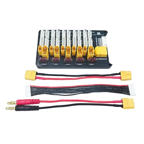 XT60 XT30 RC Lipo Battery Parallel Charging Board 2 in 1 Parallel Charging Plate XT30 XT60 Plug Supports 5 Packs for 2S-6S Lipo Battery