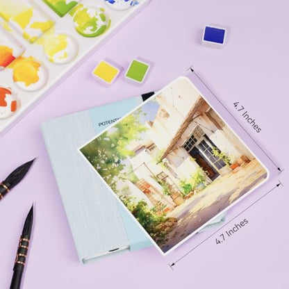 Lightwish Square Watercolor Journal,100% Cotton 24 Sheets Hot Press - color: Grey