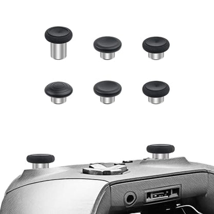 Mcbazel Metal Thumbsticks Replacement for Xbox Elite Series 2, 6 in 1 Metal Custom Button Set fit for Xbox One Elite Series 2 Controller - Black