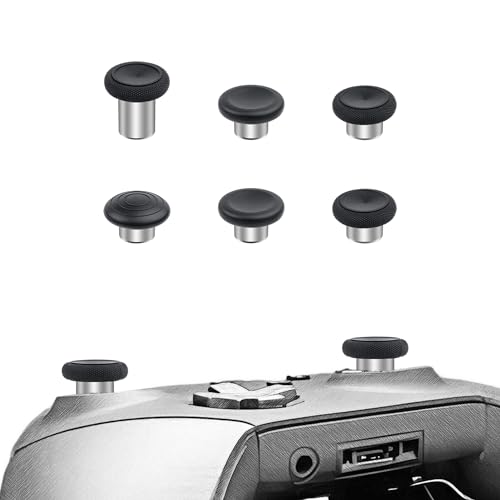 Mcbazel Metal Thumbsticks Replacement for Xbox Elite Series 2, 6 in 1 Metal Custom Button Set fit for Xbox One Elite Series 2 Controller - Black