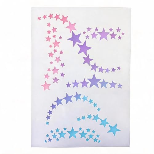 TIAMECH A4 Reusable Wavy Star Stencil for Painting - style: Stars Wavy