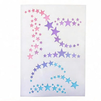 TIAMECH A4 Reusable Wavy Star Stencil for Painting - style: Stars Wavy