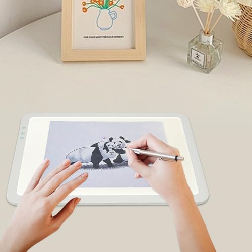 Rechargeable A3 Light Pad LED, Adjustable Brightness Tracing Light Box with 3 Colors, Portable Wireless Light Board for Diamond Painting Sketching and Drawing