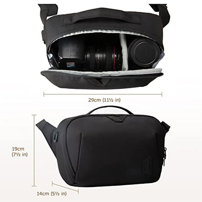 BAGSMART Canvas Camera Bag, Water-resistant Anti-Theft Women Men, Black
