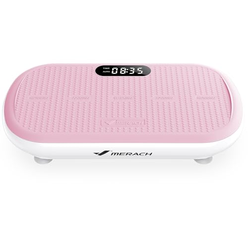 Merach CV40 Curved Vibration Plate Exercise Machine with 440lbs Capacity - color: Pink
