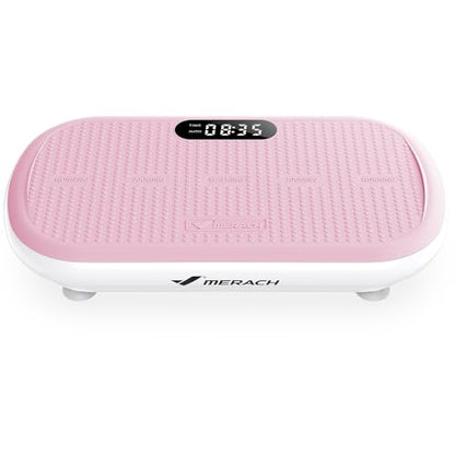 Merach CV40 Curved Vibration Plate Exercise Machine with 440lbs Capacity - color: Pink