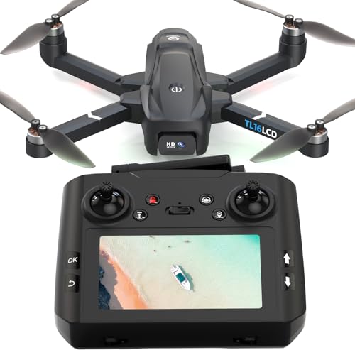 Drones with Camera for Adults 4K, GPS Drone with 4.5” LCD Screen Controller Follow Me Auto Return 5G Long Range Transmission Foldable FPV Drone for Beginners Under 249g