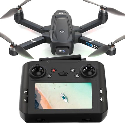 Drones with Camera for Adults 4K, GPS Drone with 4.5” LCD Screen Controller Follow Me Auto Return 5G Long Range Transmission Foldable FPV Drone for Beginners Under 249g