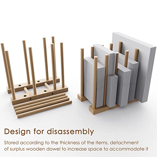 Art Storage Rack, Art Drying Rack, Wood Storage Stand for Canvas Boards, Panel, Frame, Drawing Board, Printed Matter, Paper Pad, Backing Plate (8.3" D x 15" W x 13.7" H)